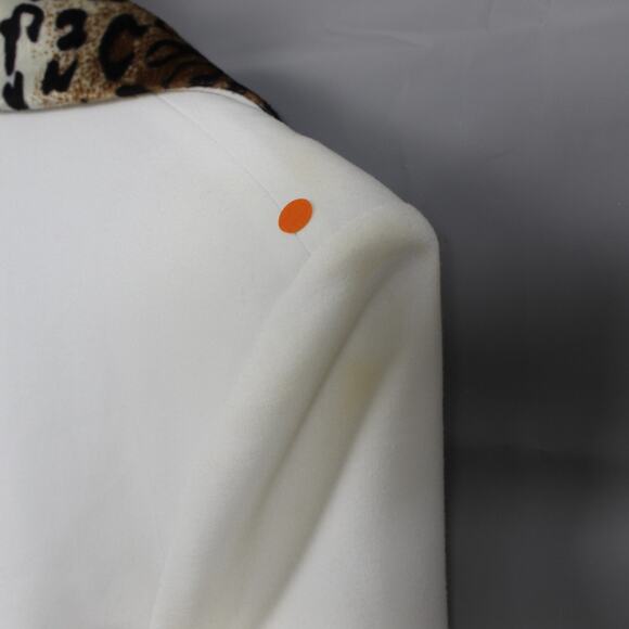 Leopard Trim White Blazer - Picture 9 of 16